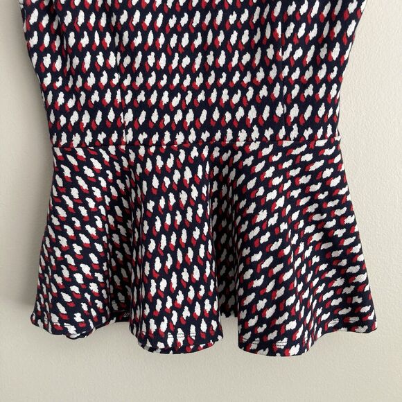 Eri + Ali Womens Medium Effie Peplum Blouse Square Neck Ponte Knit Top Cottage - Picture 10 of 11